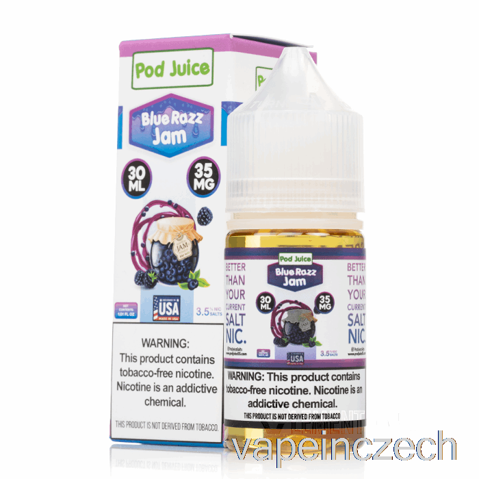 Blue Razz Jam - Lusk šťáva - 30ml 35mg Vape Bez Nikotinu